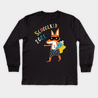 Fox As Schoolkid 2021 - Enrollment And Kids Long Sleeve T-Shirt